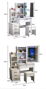 European Market <strong>Suppliers</strong> New Design Fashion <strong>Simple</strong> Space Saving Single Sliding <strong>Mirror</strong> <strong>Dressing</strong> <strong>Table</strong> - Product Image 6