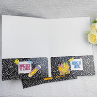 Carpeta de Archivo Simple/Doble Personalizable con Ranura para Tarjetas, Laminación Brillante, Impresión a Todo Color, Duradera/Protectora/Reciclable, para la Escuela o Negocios