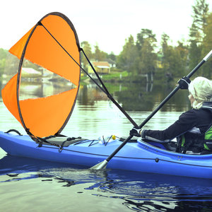 <span class=keywords><strong>Vela</strong></span> de Viento para <span class=keywords><strong>Kayak</strong></span> de 108 cm/42.5 pulgadas, Fácil de Instalar, Plegable y Portátil, de Nailon, con Ventana Transparente, Color Naranja - Product Image 5