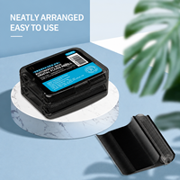 Boîte de fil dentaire automatique rechargeable avec bâtonnets de fil dentaire au charbon de bambou, cartouche de remplacement 200 pièces pour un nettoyage en profondeur et l'élimination des taches