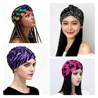 Sombrero Étnico con Estampado de Leopardo, Turbante Árabe para Hombre y Mujer, con Diseño de Flor de Cachemira y Patrón de Cebra