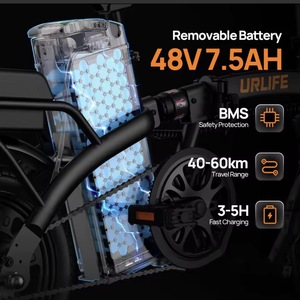 Vélo électrique pliable en stock EU US UK, 250W 48V, 14 pouces, 25 km/h - Product Image 5