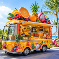 Kiosque mobile de vente de jus de fruits personnalisé, sculpture en résine écologique, installation artistique, événements commerciaux en plein air