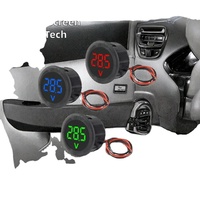 Voltmeter Digital Mini 12V DC 4-100V Anti-Polaritas Pengukur Arus AC/DC Fase Tunggal untuk Kendaraan/Kapal IP54 1.0