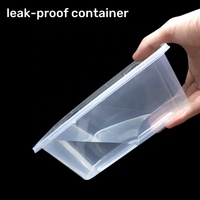 Boîtes à lunch rectangulaires jetables en plastique PP transparent, compatibles micro-ondes, avec couvercle, 500 ml, 650 ml, 700 ml, 1000 ml, pour plats à emporter
