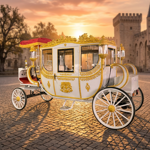 Calèche royale personnalisable de haute qualité, calèche électrique blanche fermée, calèche royale pour mariage, calèche à chevaux à vendre - Product Image 1