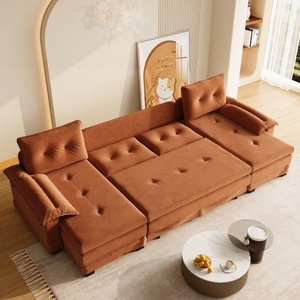 Divano Letto a U Convertibile con Porte USB, Chaise Longue Modulare Oversize per Soggiorno/Appartamento Moderno - Product Image 5