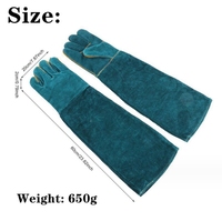Vente flash - Gants de manipulation des animaux en cuir renforcé anti-morsure pour la protection contre les morsures de chien, 60 cm, gants d'entraînement pour animaux de compagnie