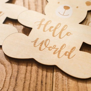 PAFU Annonce de <span class=keywords><strong>Naissance</strong></span> Hello World Gravé au Laser Cadeau Bébé Ours Milestone Discs Set - Product Image 2