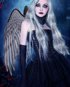 Adulte arc-en-ciel ailes Halloween fête <span class=keywords><strong>diable</strong></span> Cosplay noir et blanc ailes d'ange - Product Image 2