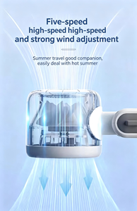 Ventilador Portátil 3 en 1, Viento Turbo de 15m/s, 5 Velocidades Ajustables, 12 Horas de Duración de la Batería, Pantalla HD, Ventilador de Cuello Portátil para Uso en Exteriores - Product Image 2