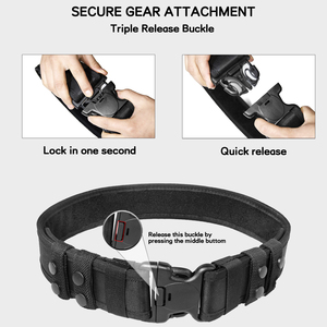2.25 "cintura da uomo di pattuglia della guardia di sicurezza della cintura tattica di Nylon nero" - Product Image 3