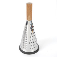 Hoge Kwaliteit Antislip Rvs 3 Side Fruit Groente Chopper Professionele Doos Rasp Kaas Shredder Met Houten Handvat