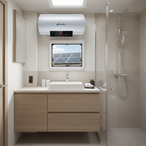 Chauffe-eau <span class=keywords><strong>solaire</strong></span> intelligent 60L compatible maison connectée, contrôlé par application, haute performance thermique, fonctionne <span class=keywords><strong>basse</strong></span> tension, prêt pour la <span class=keywords><strong>douche</strong></span> en hôtels - Product Image 3