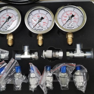 4 <b>Gauge</b> Pressure <b>Measuring</b> Instruments Testing <b>Tool</b> Kit, Excavator Hydraulic Pressure 4 <b>Gauge</b> Set - Product Image 3