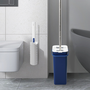 Serpillières plates en microfibre pour nettoyer les sols avec système d'essorage semi-automatique, ensemble serpillière et seau pour le nettoyage domestique - Product Image 3