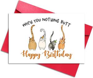 Tarjeta <span class=keywords><strong>de</strong></span> feliz <span class=keywords><strong>cumpleaños</strong></span> con tema <span class=keywords><strong>de</strong></span> gato <span class=keywords><strong>para</strong></span> él, sus hombres y mujeres, tarjeta <span class=keywords><strong>de</strong></span> regalo <span class=keywords><strong>de</strong></span> <span class=keywords><strong>cumpleaños</strong></span> divertida <span class=keywords><strong>para</strong></span> amante <span class=keywords><strong>de</strong></span> los gatos, amiga, hermana, <span class=keywords><strong>hermano</strong></span>, compañero <span class=keywords><strong>de</strong></span> trabajo - Product Image 1