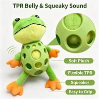 Jouet interactif pour chien en forme de grenouille, jouet à mâcher couineur en peluche et TPR à double matériau