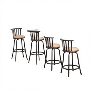 Commercial <b>Bar</b> Furniture <b>Stools</b> Upholstered Iron Legs Beige Fabric for Restaurants and <b>Bar</b> Furniture - Product Image 2