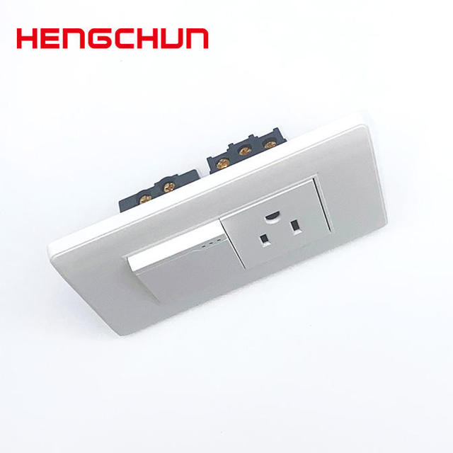 118B-17 PC Flame Retardant Panel 1 Gang Switch and 3 Pole America Standard Electric Power Outlet Socket Wall Switch Light Swith
