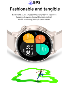 Reloj Inteligente DF Y25Y de Alta Calidad para Mujer, QX10, Pantalla AMOLED de 1.32 Pulgadas, Alta Definición, Llamadas por BT, Monitor de Ritmo Cardíaco - Product Image 5