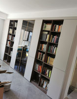 Bibliothèque Moderne Personnalisée Écologique en Bois Durable avec Bureau Intégré – Design Gain de Place pour Chambre et Salon