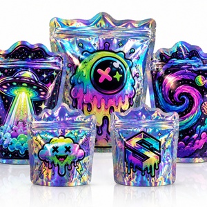Bolsa de Plástico Personalizada con Cierre, Holográfica, a Prueba de Olores y Humedad, Biodegradable, para Golosinas con Forma de Chicle - Product Image 1