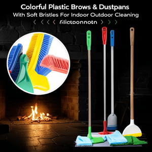 Testa di scopa in plastica colorata con setole morbide per la pulizia di interni ed esterni - Product Image 3
