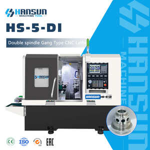 เครื่องกลึงซีเอ็นซีอัตโนมัติ HANSUN HS-5-DI 220V แบบสองแกนหมุน ควบคุมความแม่นยำสูง สำหรับงานขนาดกลางอเนกประสงค์ แบบเตียงเอียง - Product Image 1