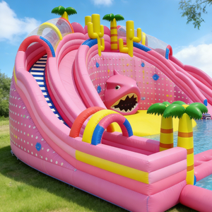 Tobogán Acuático <span class=keywords><strong>Inflable</strong></span> con Piscina, Toboganes Inflables para Parque Acuático, Tobogán Acuático, <span class=keywords><strong>Castillo</strong></span> <span class=keywords><strong>Inflable</strong></span> para Niños y Adultos - Product Image 3