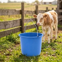 Nouvel abreuvoir pour chevaux en plastique PP écologique de 18 L, équipement d'alimentation pour écurie, utilisation en élevage, mangeoires pour animaux