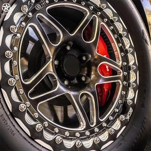 Jantes en alliage forgé Beadlock noires DW Monoblock neuves <span class=keywords><strong>de</strong></span> <span class=keywords><strong>17</strong></span>, 18, 19 et 20 pouces, 5x114.3, 5x130, 6x139.7 pour F150, F250, C8, C10 - Product Image 2