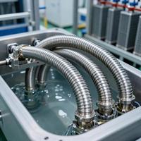 Tuyau métallique ondulé personnalisable, tressé en fil d'acier inoxydable SS316, 12 pouces, 300LB, direct usine, pour usine de traitement de l'eau