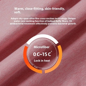 Intimo Termico Autunno Inverno per Uomo e <span class=keywords><strong>Donna</strong></span> in Lana di Pecora e Seta di Gelso, Completo Termico con Collo Piatto e Maniche Lunghe Foderato in Pile - Product Image 3