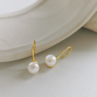 Boucles d'oreilles en argent Sterling 925 et plaqué or pour femmes, bijoux, perles d'eau douce, élégantes, nouvelle collection