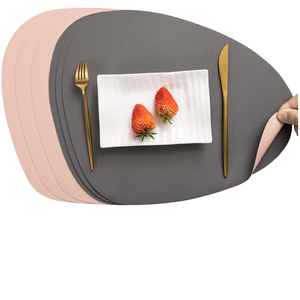 Mantel Individual Portátil Ecológico de Cuero Cuadrado/Redondo para Mesa de Cocina, Antideslizante, para Comer, Viajes, Bebés, Diseño Clásico - Product Image 1