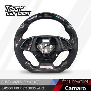 Volante de Fibra de Carbono Personalizado con LED, Estilo Mejorado para Chevrolet <span class=keywords><strong>Camaro</strong></span> RS SS ZL1 LT1 Edición <span class=keywords><strong>Hot</strong></span> <span class=keywords><strong>Wheels</strong></span> 2016-2022 - Product Image 2