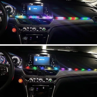 Coloré LED intérieur de voiture application cachée télécommande atmosphère lampe USB rvb voiture lumière ambiante bande acrylique tableau de bord lumière