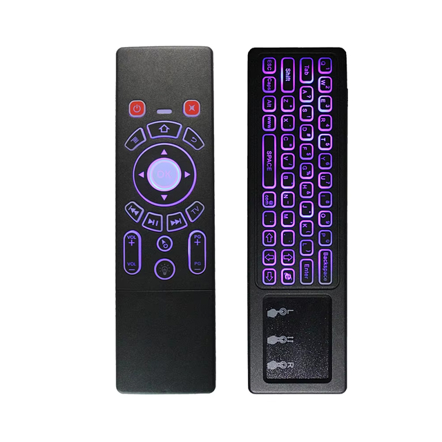 2.4G USB Receiver Wireless Touchpad Backlit Mini Keyboard Voice TV Remote Control Air Mouse