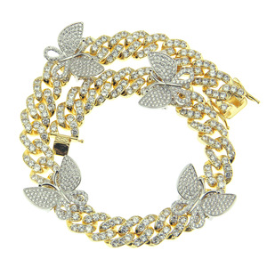 Hip-hop Micro-inlaid Zircon Cuban Chain Necklace, Men and Women Hipster Domineering Collarbone Chain Tanjing Fashion - Product Image 2