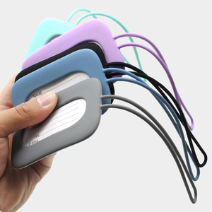 Targhetta per bagagli in Silicone colorato personalizzato porta etichette morbide per valigie con etichetta di indirizzo della carta d'identità alla moda etichetta per il bagaglio - Product Image 6