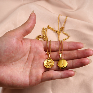 Collana con Ciondolo a Moneta dei 12 Segni Zodiacali, Ipoallergenica, Placcata Oro, in Acciaio Inossidabile, Gioielli alla Moda Vintage per Donne - Product Image 2