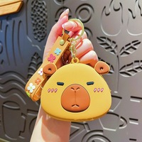 Porte-monnaie Capybara en silicone mignon de haute qualité, porte-clés PVC, breloque de sac, cadeau créatif pour couple Capybara, petit cadeau très prisé