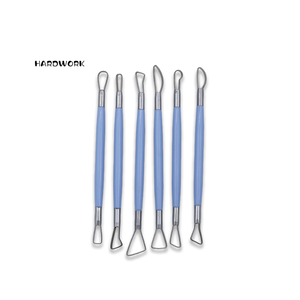 <span class=keywords><strong>Kit</strong></span> d'outils <span class=keywords><strong>de</strong></span> sculpture et <span class=keywords><strong>de</strong></span> <span class=keywords><strong>poterie</strong></span> HARDWORK avec manche en bois, composants métalliques, outils essentiels pour la céramique - Product Image 4