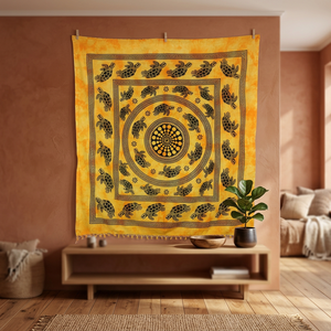 Grande indio Mandala de tortuga en color amarillo tapiz colgante de pared decorativos del colgante de pared - Product Image 2