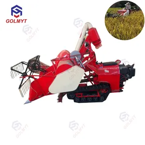 Automatic crawler dry paddy field grains harvesting machine/agriculture self propelled rice wheat harvester