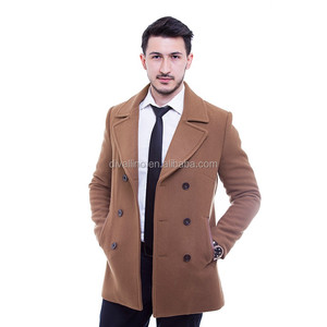 DIVALLINO 2025 New Arrivals <strong>Men's</strong> Thick Wool <strong>Peacoat</strong> with Sheep Fur Eco-Friendly &amp; Reversible Design-Cheap Wholesale Prices - Product Image 2