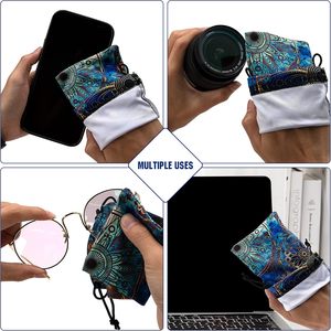 Pg6 Estuche clásico de microfibra para gafas, paño de limpieza con estampado de noche estrellada, suave, rectangular, de 3-5,9 pulgadas, accesorio para gafas unisex para adultos - Product Image 4