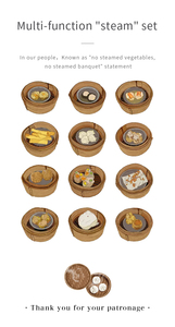 <span class=keywords><strong>Vaporera</strong></span> de Bambú de 10 Pulgadas y 2 Niveles para Dumplings, Dim Sum, Bao, Verduras, Arroz, Carne y Pescado - Product Image 6