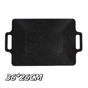 韩式多用途铸铁钢烤盘户外烧烤长方形不粘麦饭石烤盘 - Product Image 1